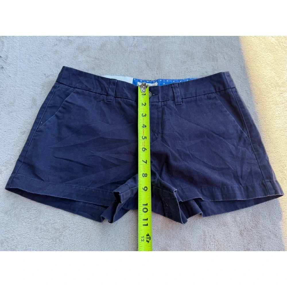 Merona Chino Shorts Women Size 4 Navy Blue Cotton Mid Rise Casual